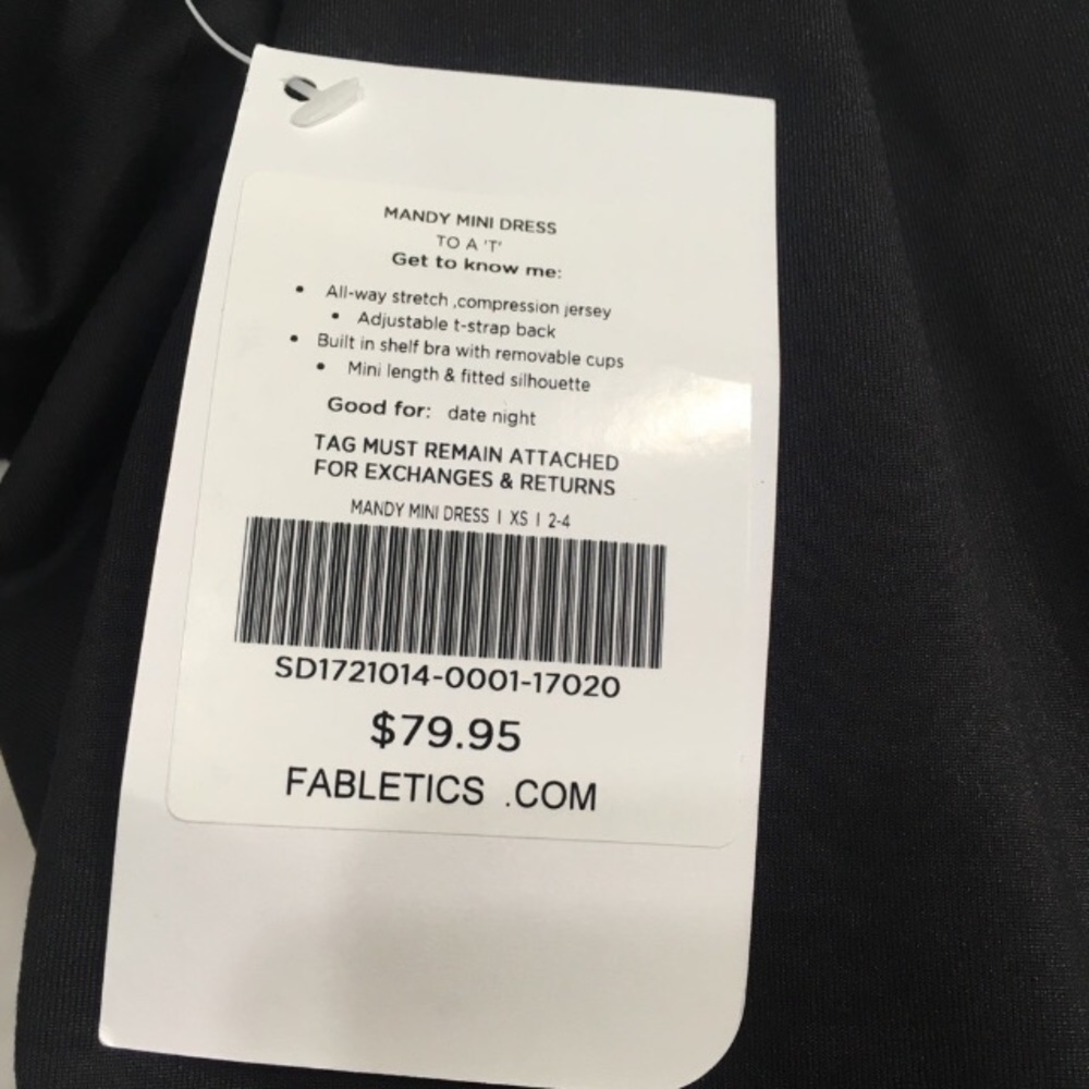 FABLETICS MANDY MINI T-BACK BLACK DRESS - Picture 6 of 7